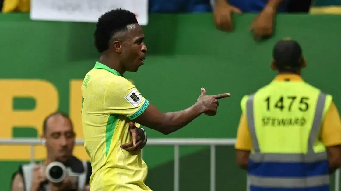 Vini Jr. brilha e garante vitória do Brasil sobre a Colômbia